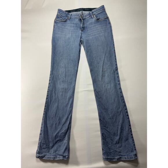 Wrangler Shiloh Women's No Gap Waist Straight Leg Blue Denim Jeans - Size 32x35 - Picture 1 of 7